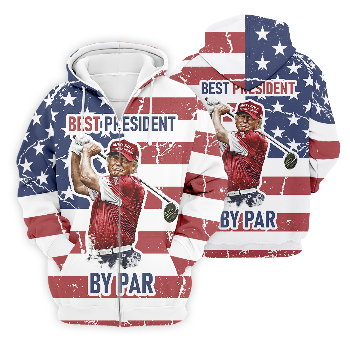 Best President By Par Men's Golf Polo Shirt, Funny Trump Shirt, Christmas Golf Gift