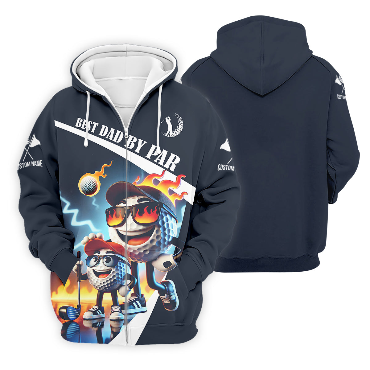 Best Dad By Par Custom Funny Golf Polo Shirt, Christmas Golf Gift