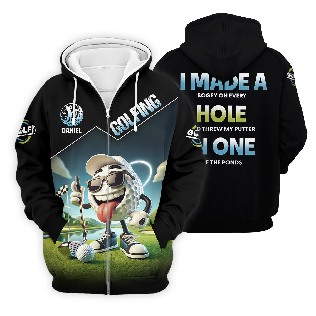 I Made A Bogey On Every Hole Custom Men's Golf Polo Shirt, Funny Golf Shirt, Dad Golf Gift