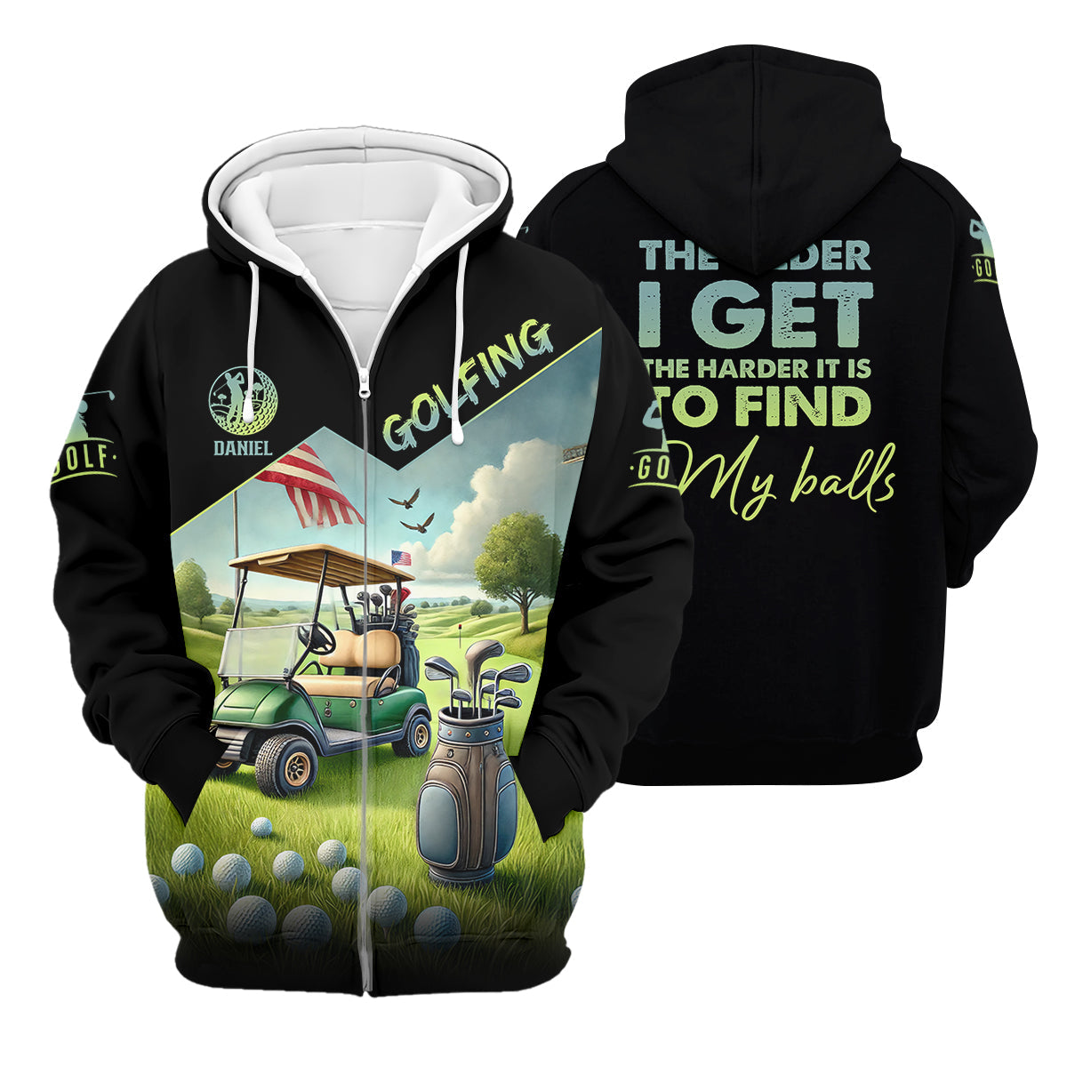 The Older I Get Custom Men's Golf Polo Shirt, Funny Golf Shirt, Dad Golf Gift