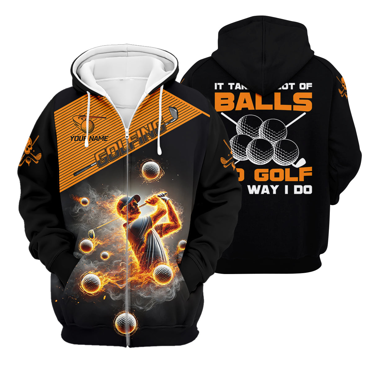 It Takes A Lot Of Balls To Golf The Way I Do Custom Men's Golf Polo Shirt, Dad Golf Gift