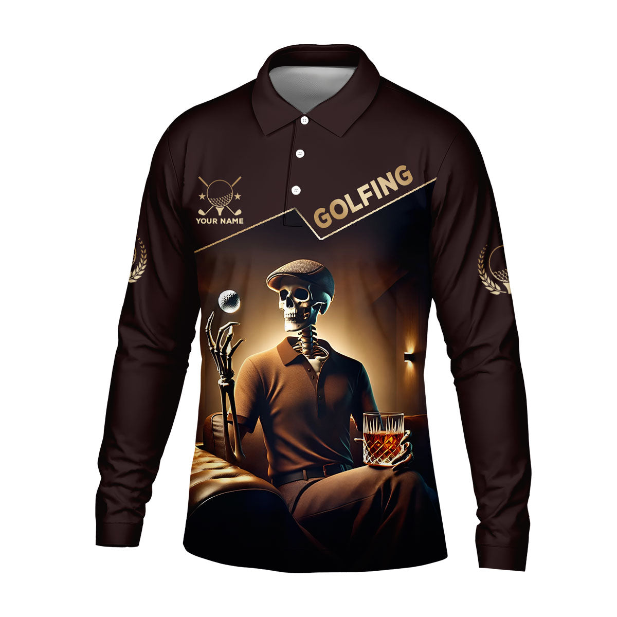 I Just Wanna To Drink Whiskey And Play Golf Customize Golf Shirts For Men, Best Gifts For Golfers, Dad Golf Gift