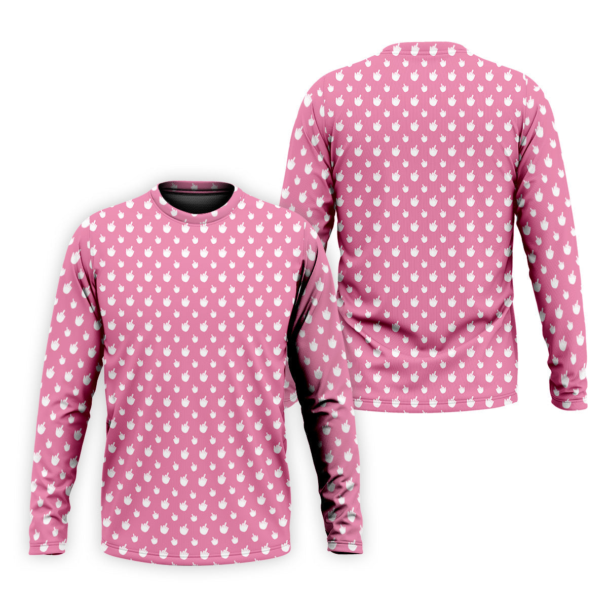 Funny Middle Finger Pink Golf Shirt, Men's Funny Golf Shirts, Men's Golf Polo, Golfing Apparel