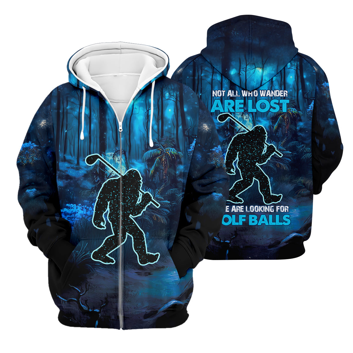 Not All Who Wander Are Lost Bigfoot Men's Golf Polo Shirt, Funny Golf Shirt, Dad Golf Gift