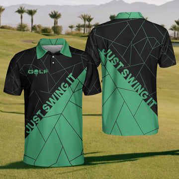 Just Swing It Mens Golf Polo Shirt, Mens Golf Gift, Mens Golf Shirt