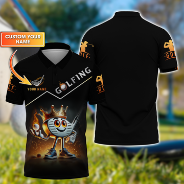 Custom Name Men's Golf Polo Shirt, Golfing Apparel, Golf Gift For Men