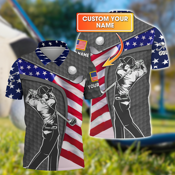 Grey Custom Men's Golf Polo Shirt, Golfing Apparel, Mens Golf Gift