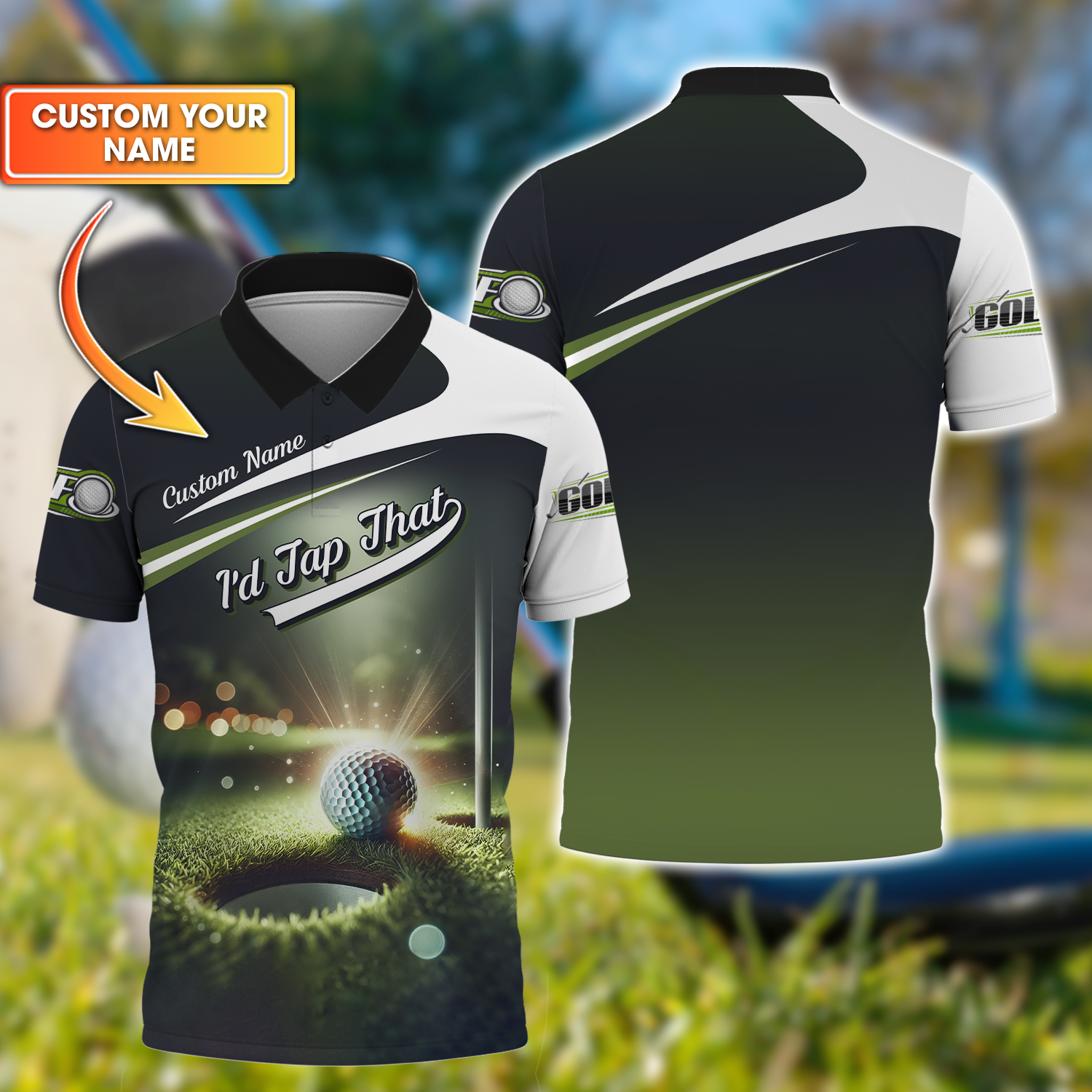 I'd Tap That Custom Men's Golf Polo Shirt, Funny Golf Shirt, Gift For Golfers