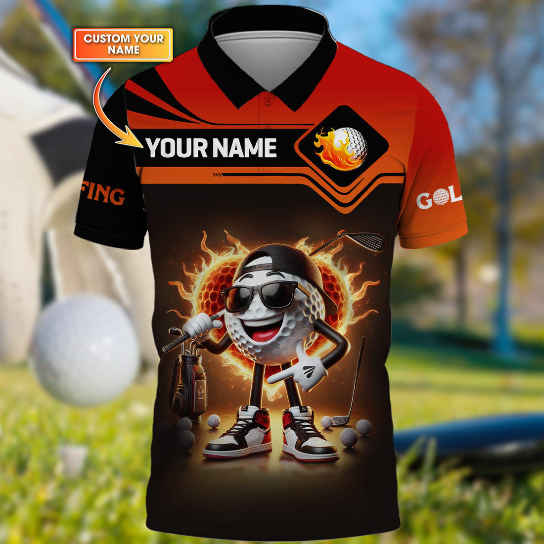 Cool Golf Ball Shirt, Custom Funny Men's Golf Polo Shirt, Golfing Apparel, Gift For Golfers