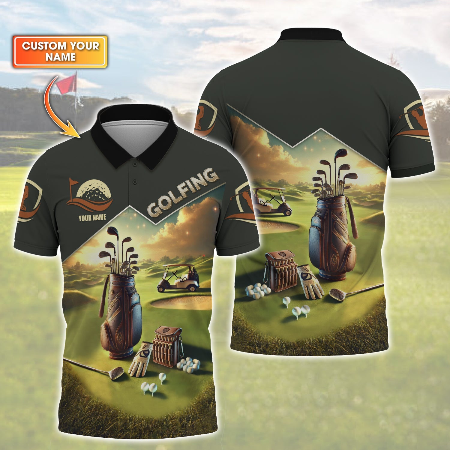 Golf Course Custom Name Golf Shirt, Gift For Golfers, Golf Gift For Men