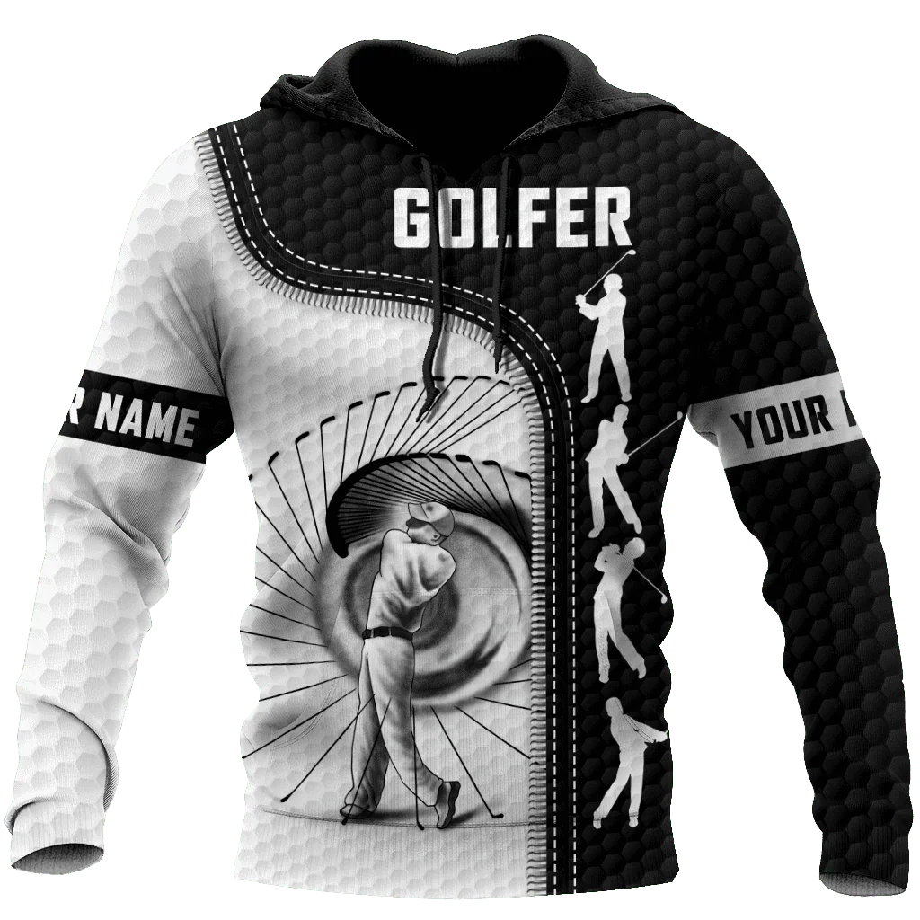 Golfer Swing Custom Name Golf Polo Shirt, Golf Apparel, Golf Gift For Men