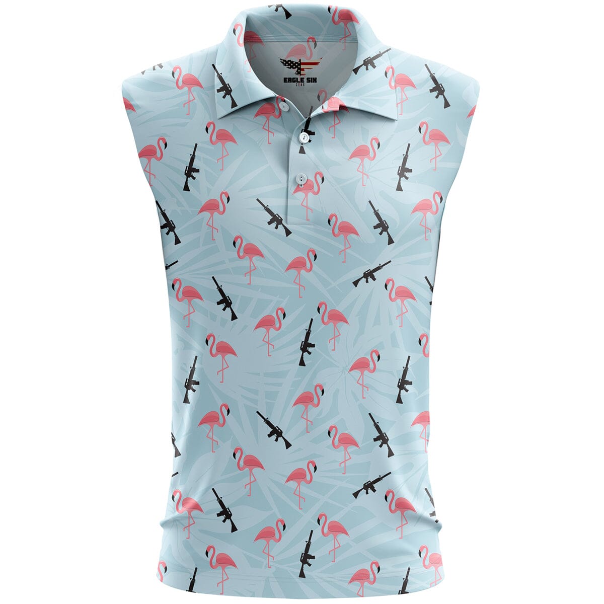 Funny Flamingos Women's Sleeveless Golf Polo Shirt, Mothers Day Gift, Women Golf Gifts