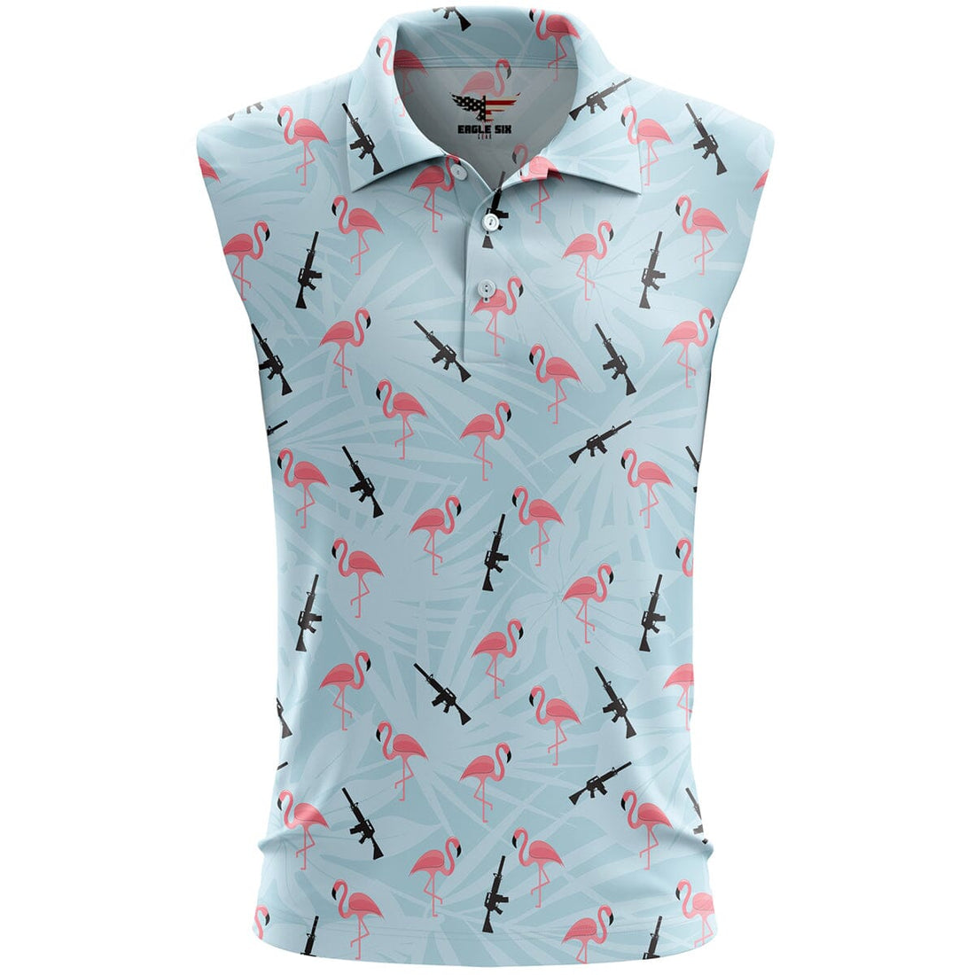 Funny Flamingos Women's Sleeveless Golf Polo Shirt, Mothers Day Gift, Women Golf Gifts