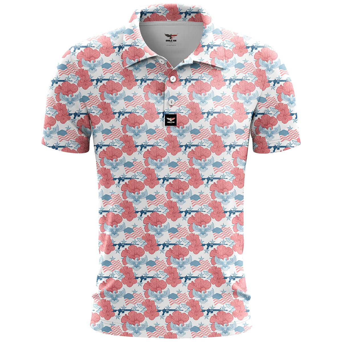 Wave Clouds Golf Polo Shirt, Mens Golf Gift, Tropical Shirt