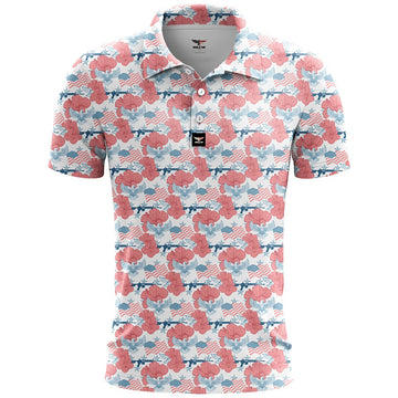 Wave Clouds Golf Polo Shirt, Mens Golf Gift, Tropical Shirt