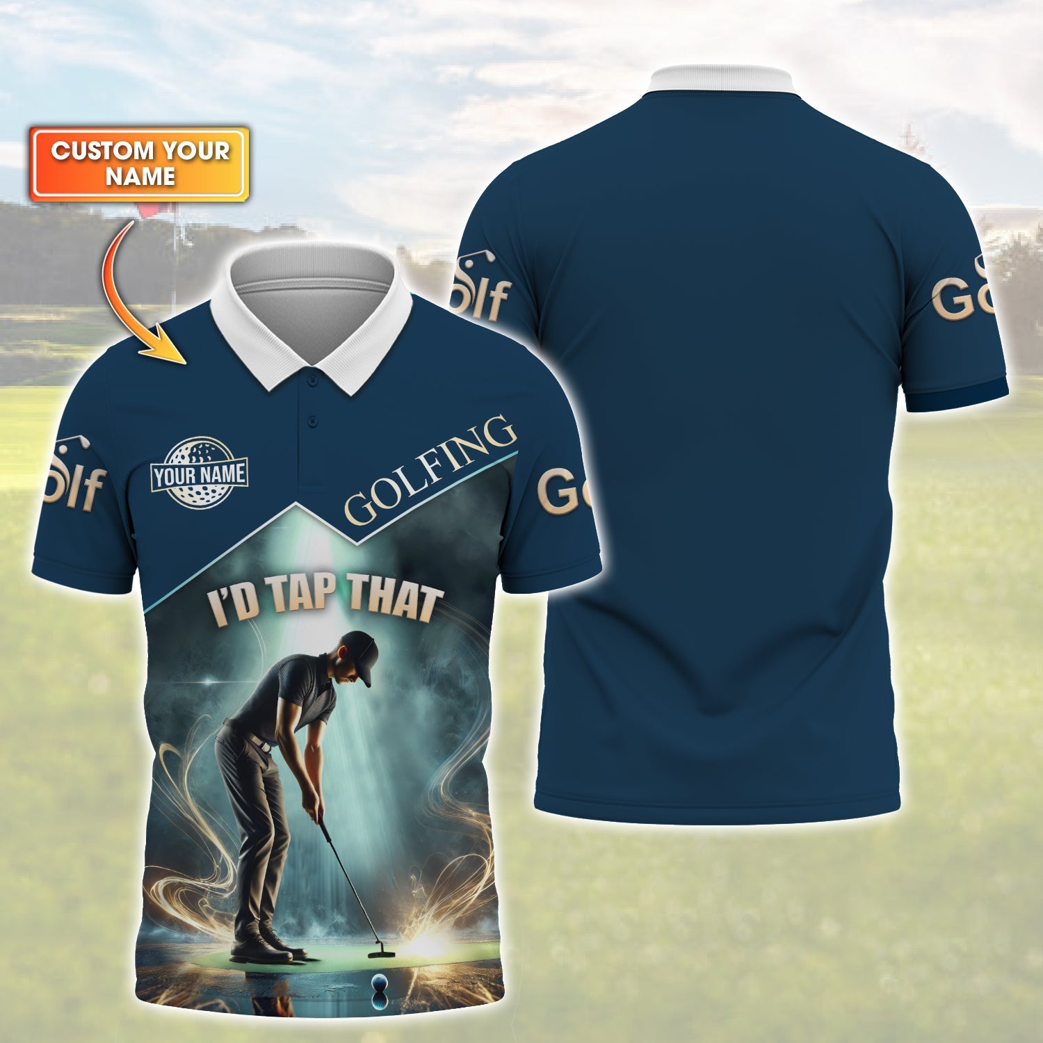 I'd Tap That Custom Golf Polo Shirt, Gift For Golfers, Golf Gift For Men