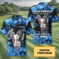 Hello Darkness My Old Friend, Custom Polo Golf Shirt, Present For Golfer