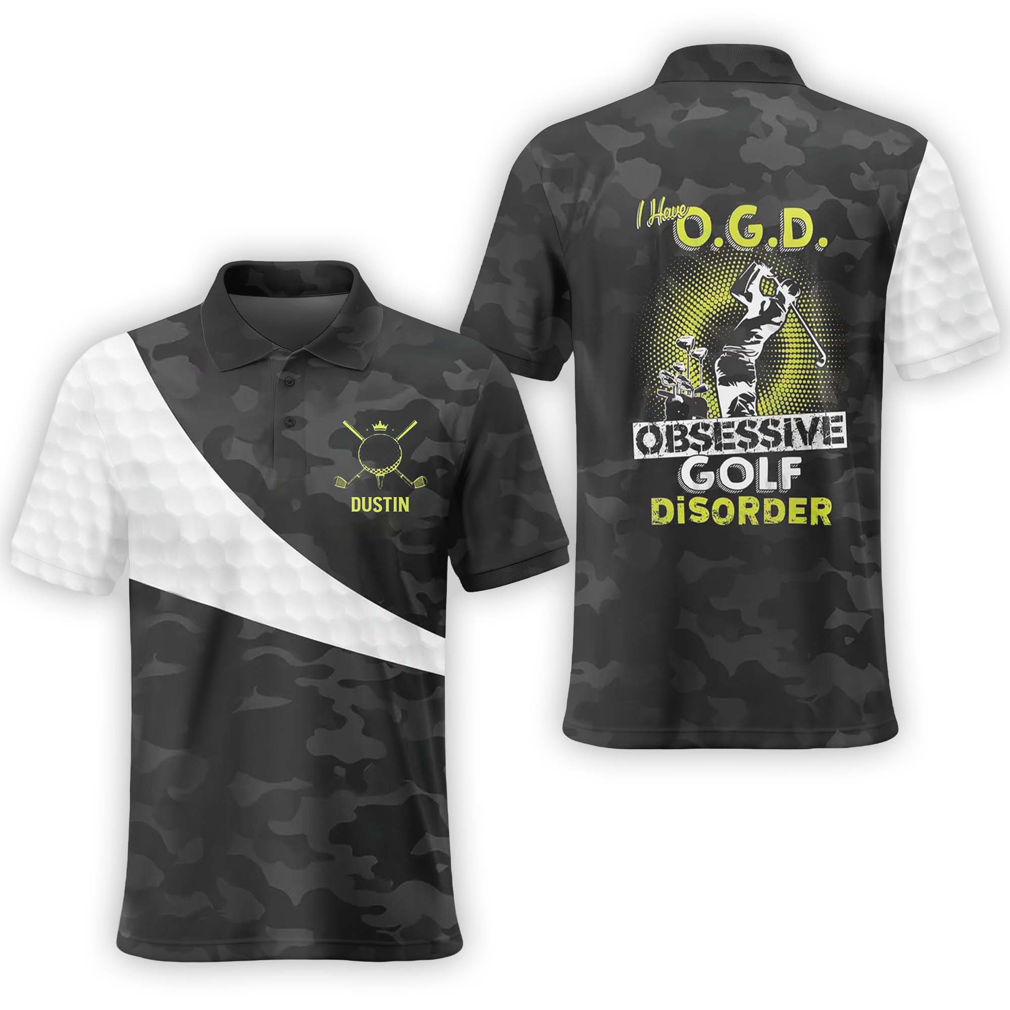 Obsessive Golf Disorder Personalized Name 3D Golf Polo Shirt, Golf Shirt, Gift For Golfers