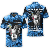 Hello Darkness My Old Friend, Custom Polo Golf Shirt, Present For Golfer