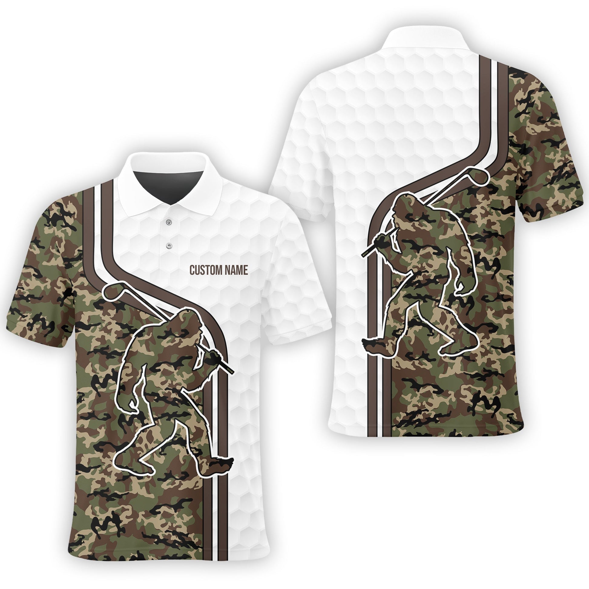 Camo Polo Shirt, Custom Polo Golf Shirt, Present For Golfer