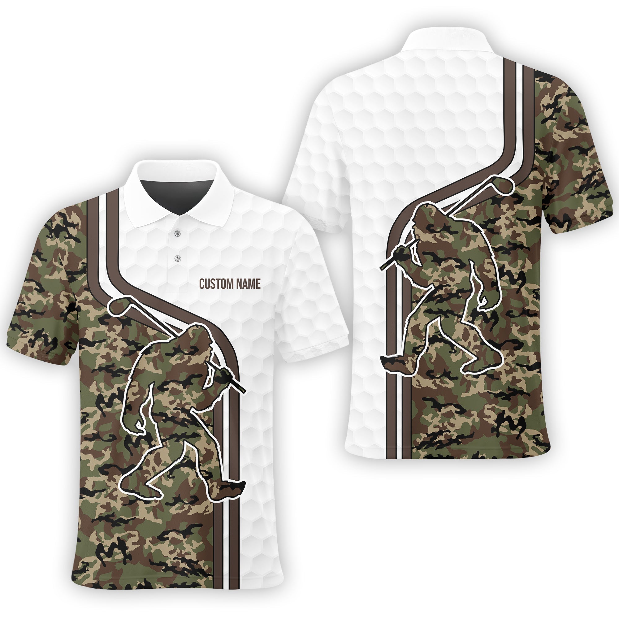 Camo Polo Shirt, Custom Polo Golf Shirt, Present For Golfer