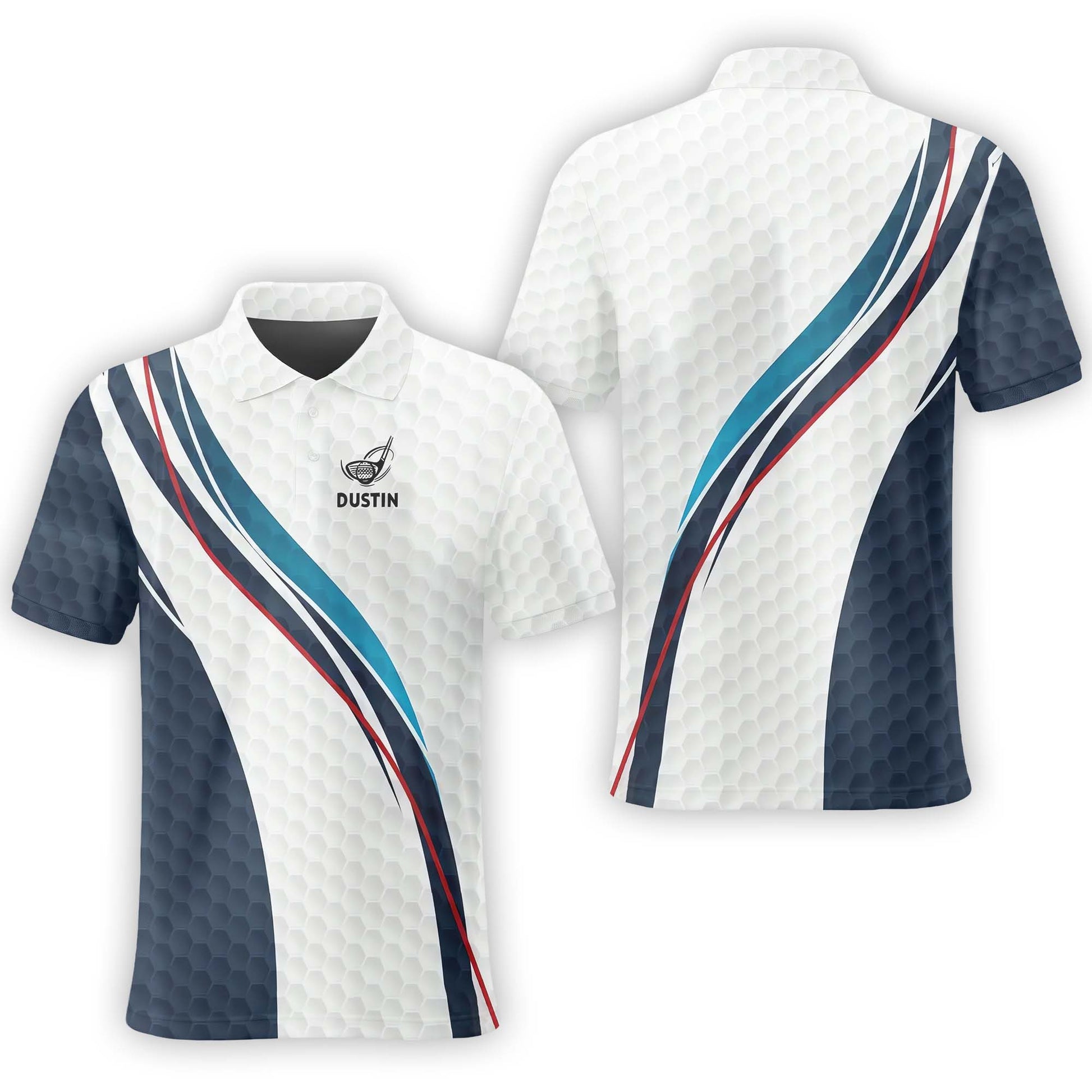 Geometric Pattern Personalized Golf Polo Shirt, Golf Shirt, Gift For Golfers