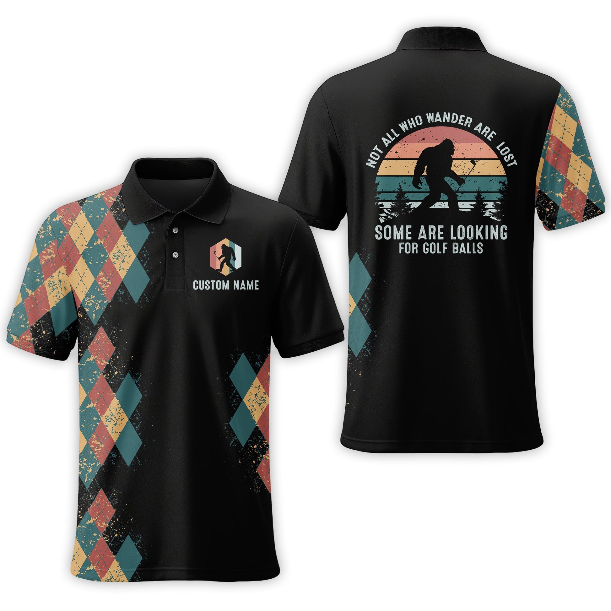 Not All Who Wonder Are Lost, Custom Polo Shirt, Present For Golfer