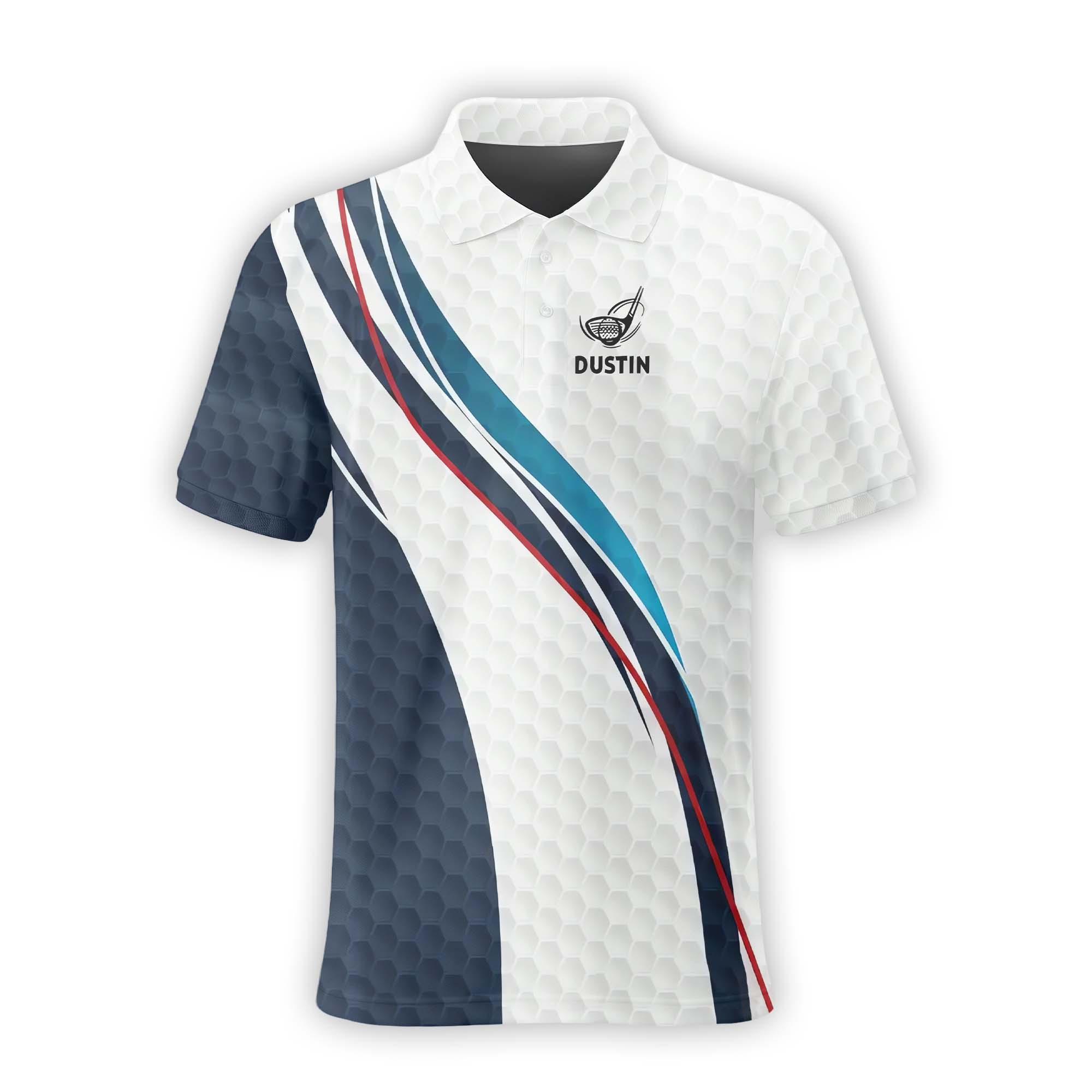 Geometric Pattern Personalized Golf Polo Shirt, Golf Shirt, Gift For Golfers