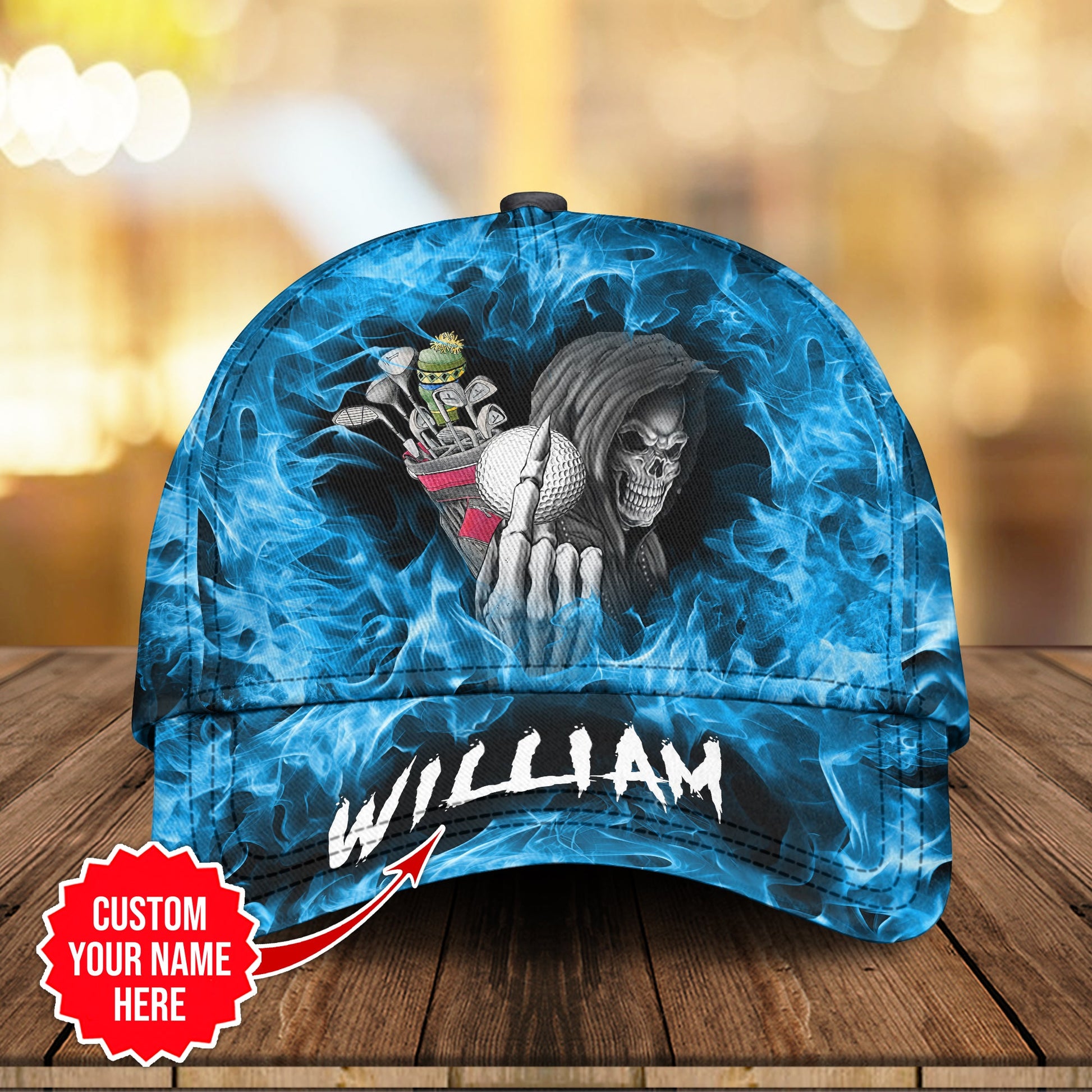 Skull Cap, Custom Golf Cap, Gift Ideas For Golfer