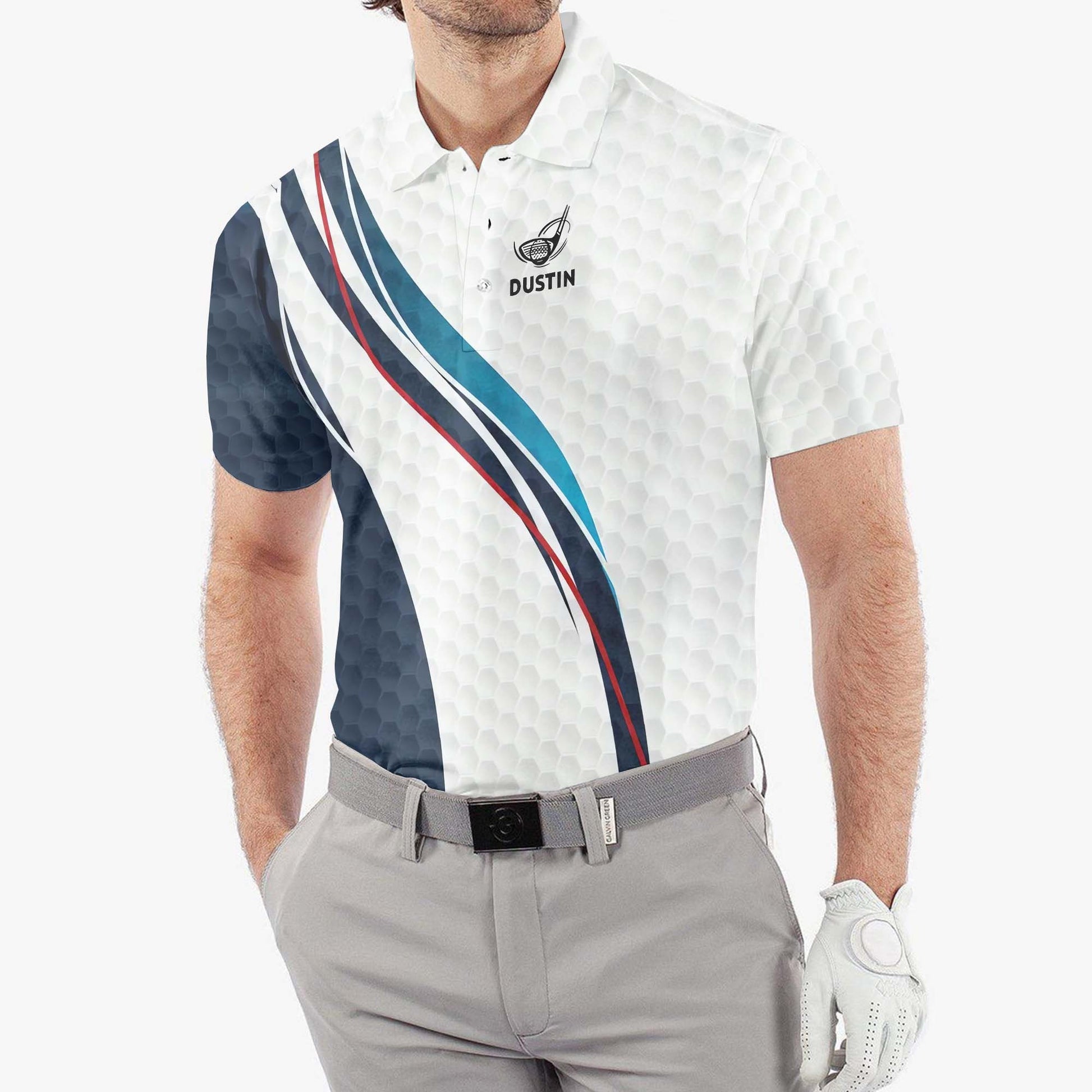 Geometric Pattern Personalized Golf Polo Shirt, Golf Shirt, Gift For Golfers