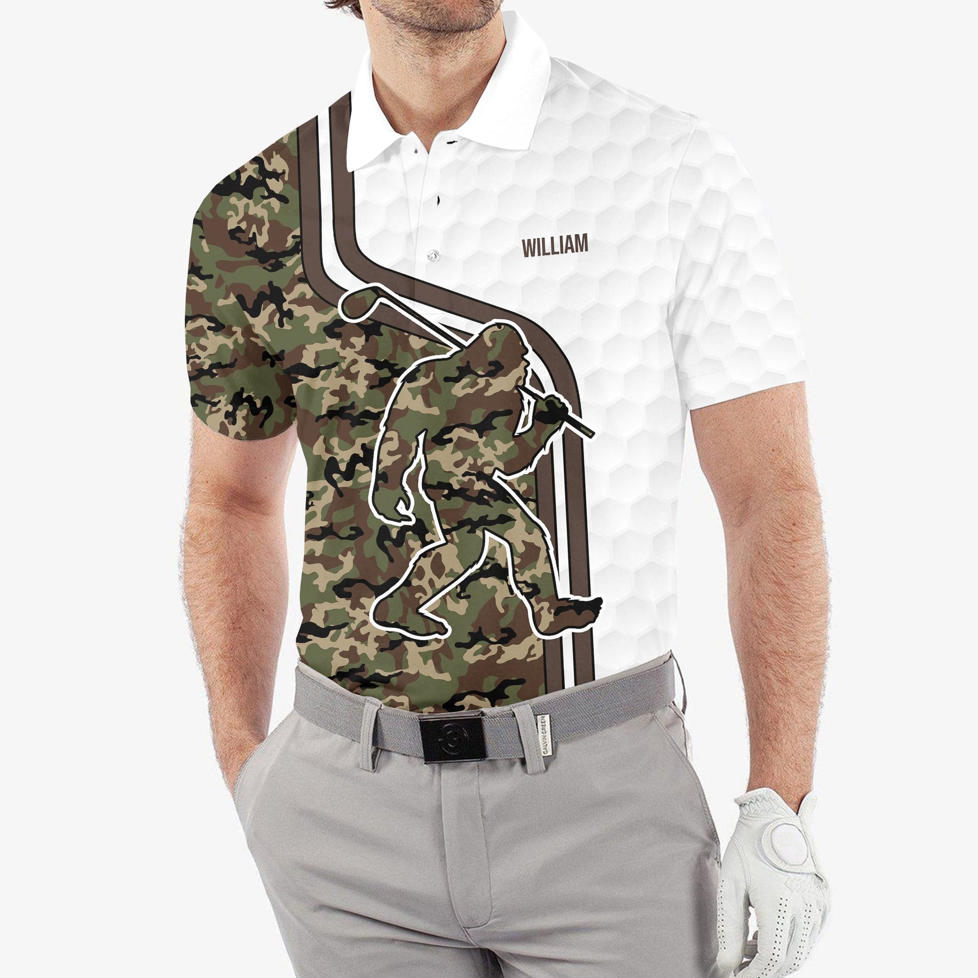 Camo Polo Shirt, Custom Polo Golf Shirt, Present For Golfer