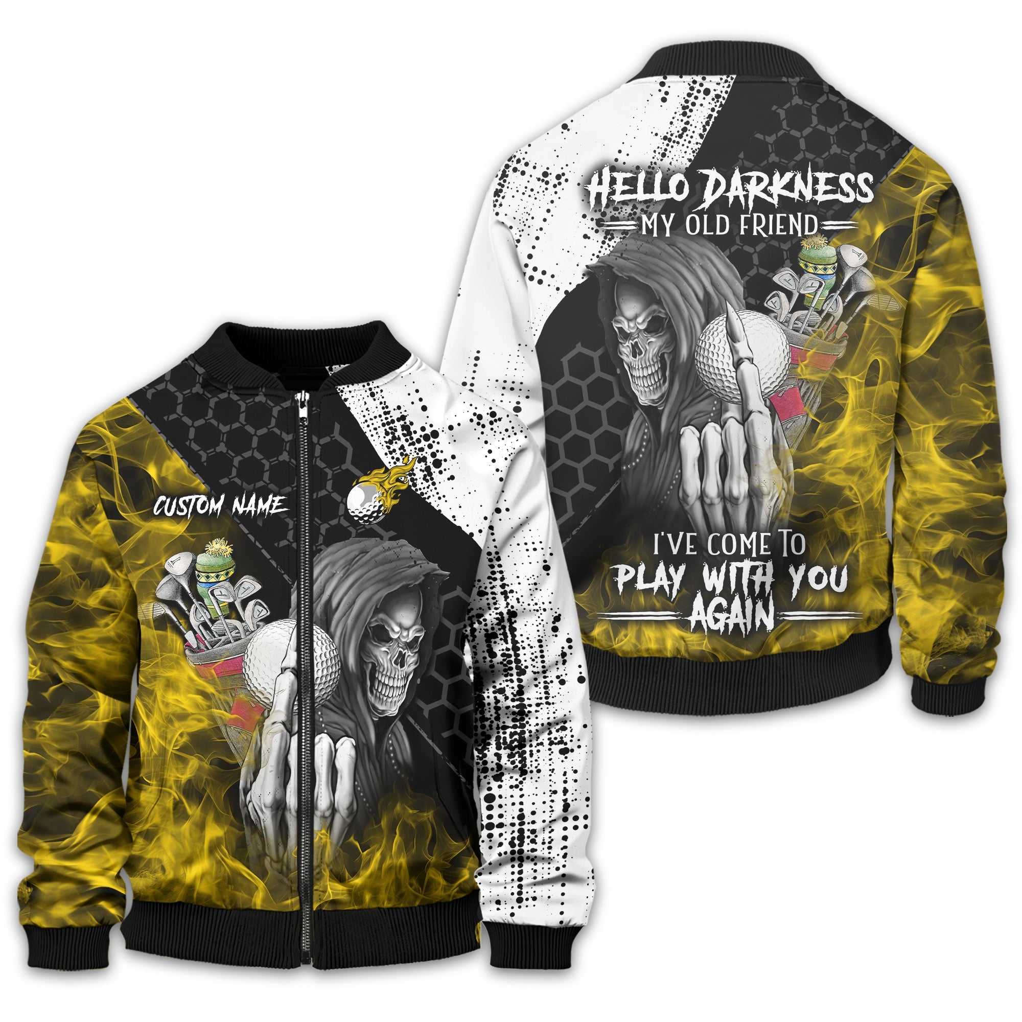 Hello Darkness My Old Friend Custom Golf Shirt, Present For Golfer