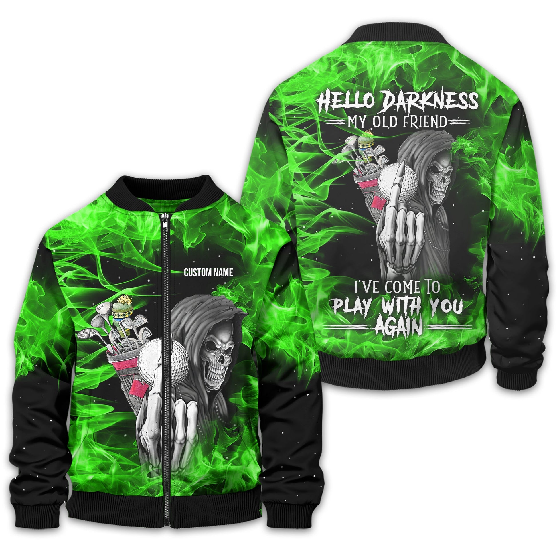 Hello Darkness My Old Friend Personalized Golf Polo Shirt, Golf Shirt For Men, Gift For Golfers