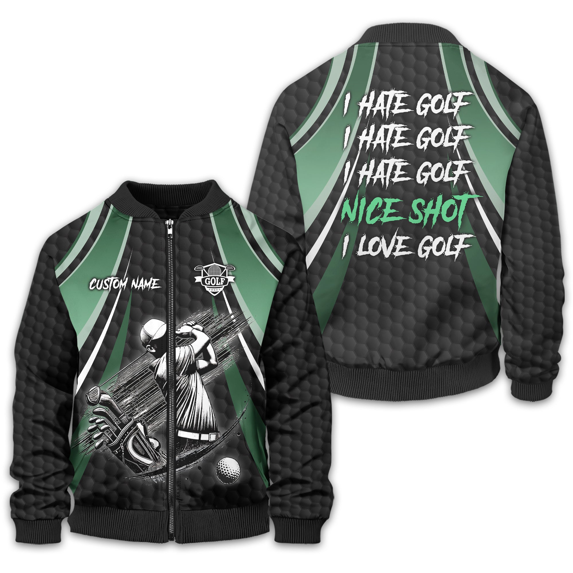 I Hate Golf Custom Men's Golf Polo Shirt, Funny Golf Shirt, Gift For Golfer