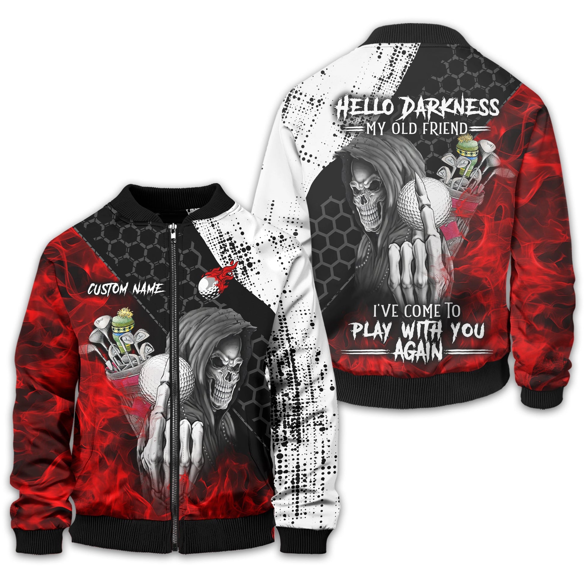 Hello Darkness My Old Friend Custom Golf Shirt, Present For Golfer