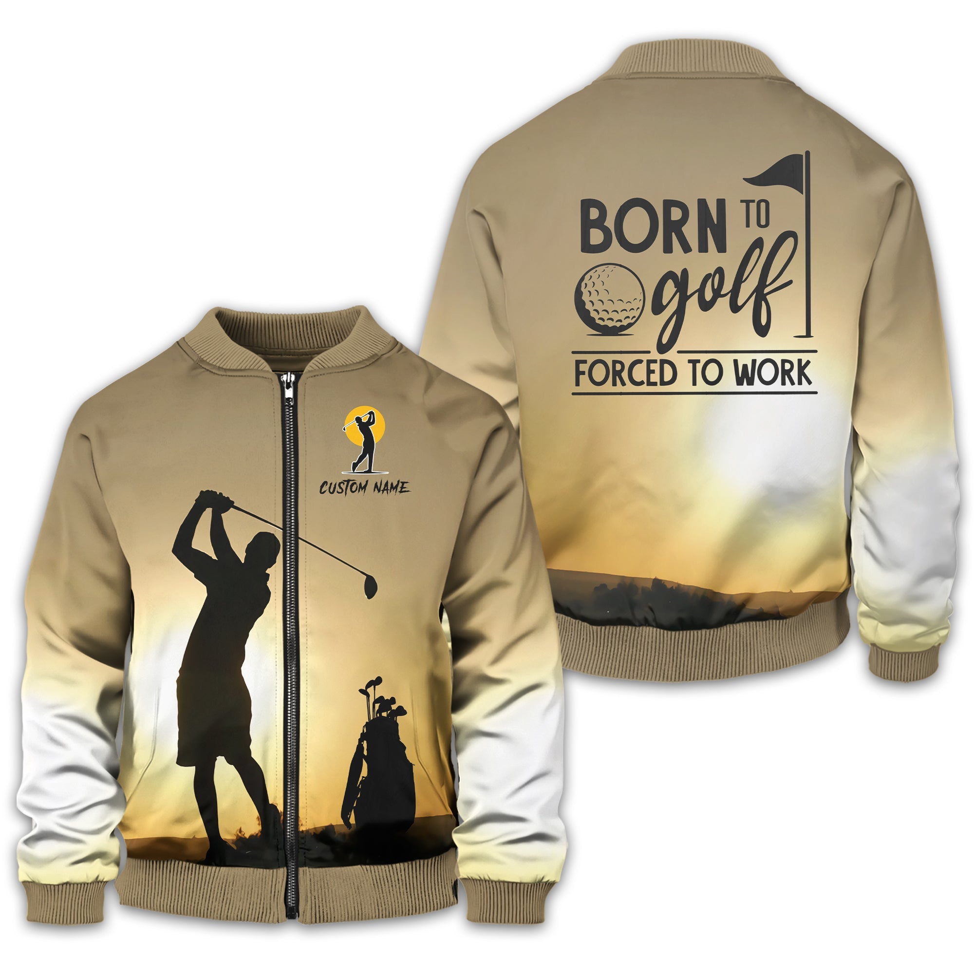 Born To Golf Forced To Work Custom Golf Polo Shirt, Golf Shirt, Gift For Golfers