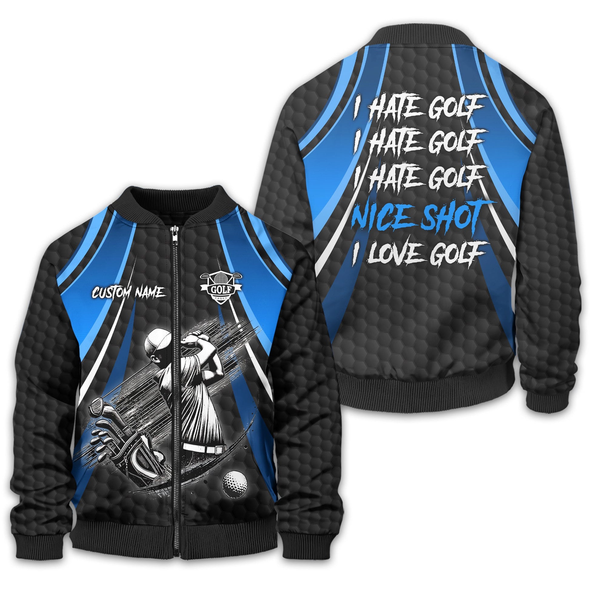 I Hate Golf Custom Men's Golf Polo Shirt, Funny Golf Shirt, Gift For Golfer