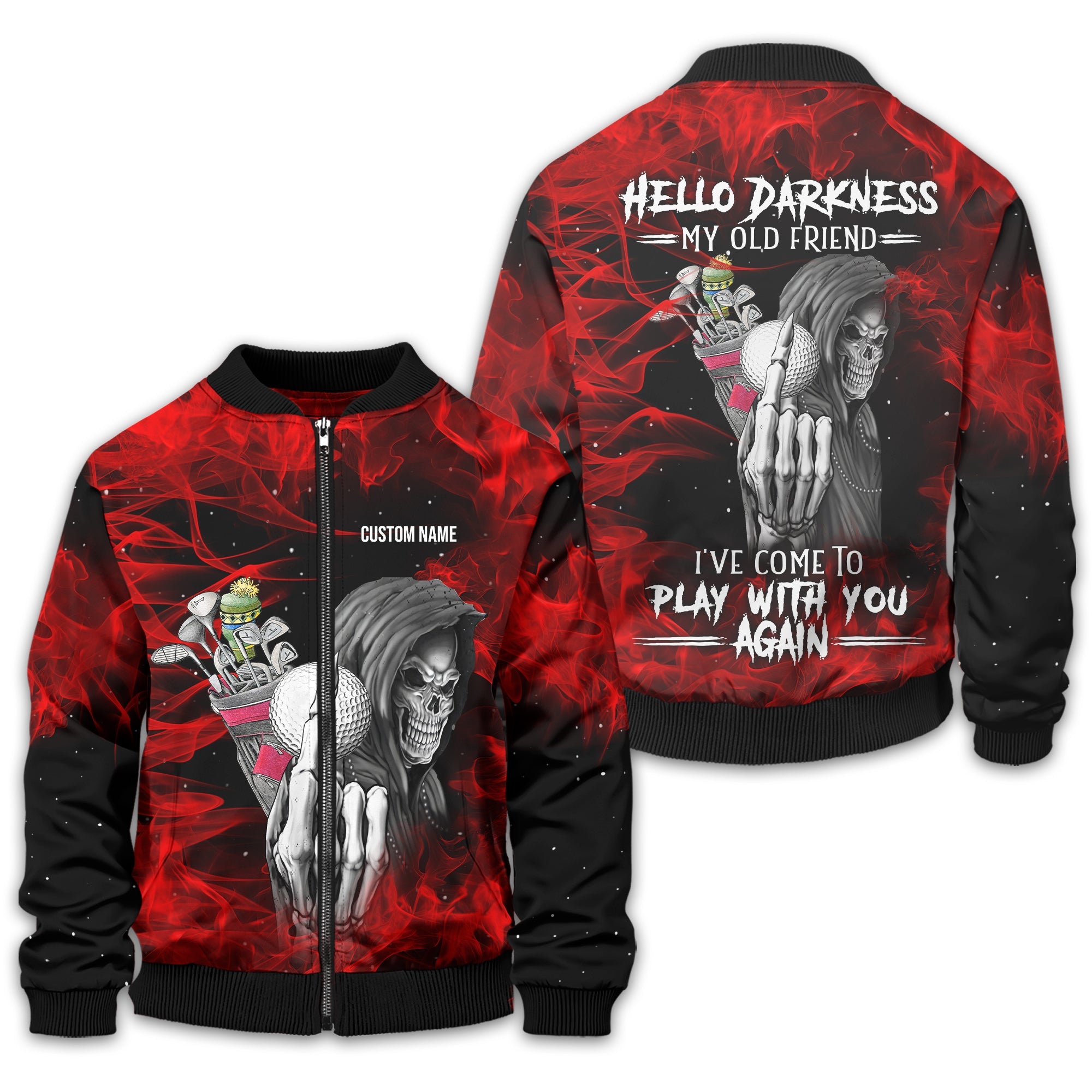 Hello Darkness My Old Friend Personalized Golf Polo Shirt, Golf Shirt For Men, Gift For Golfers