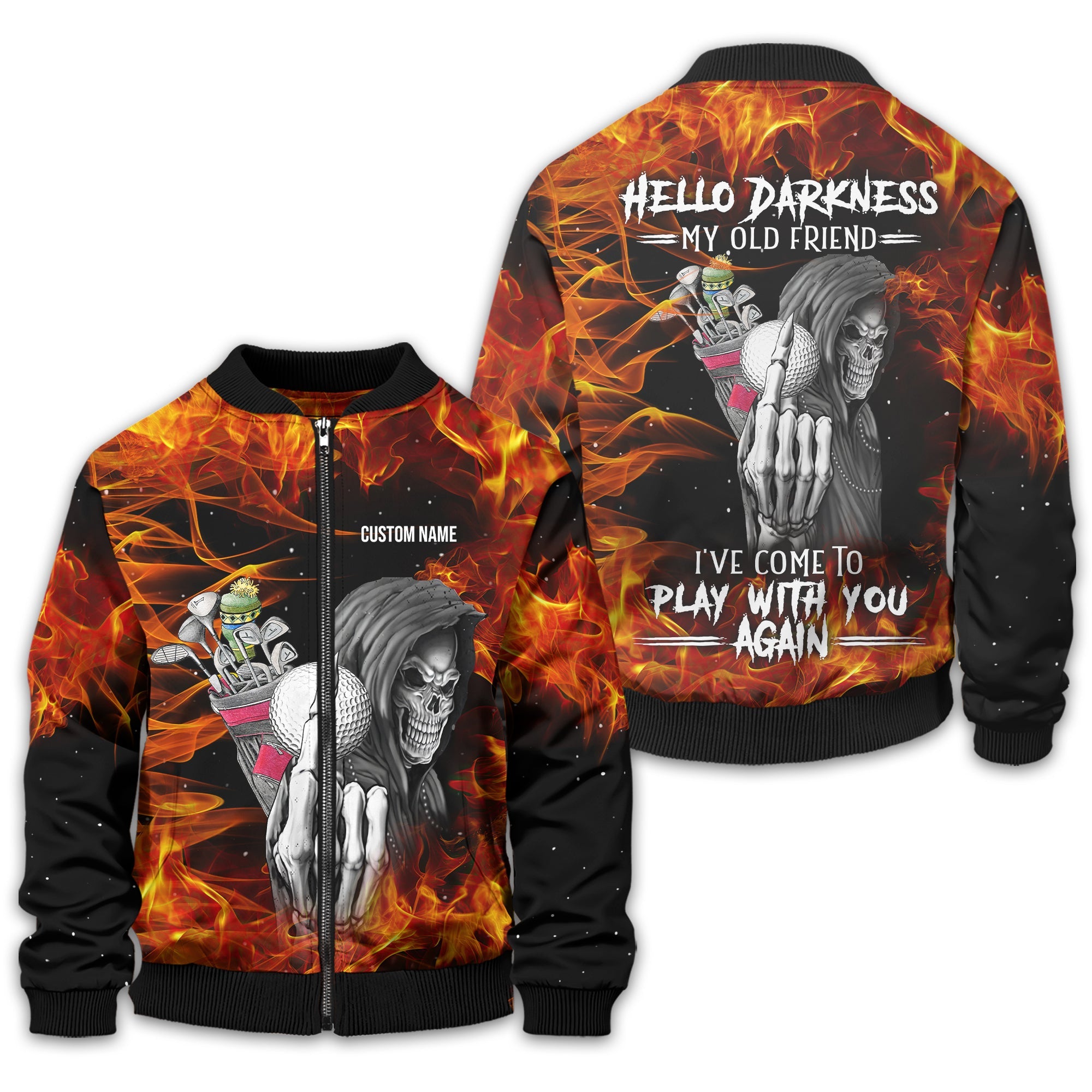 Hello Darkness My Old Friend Personalized Golf Polo Shirt, Golf Shirt For Men, Gift For Golfers