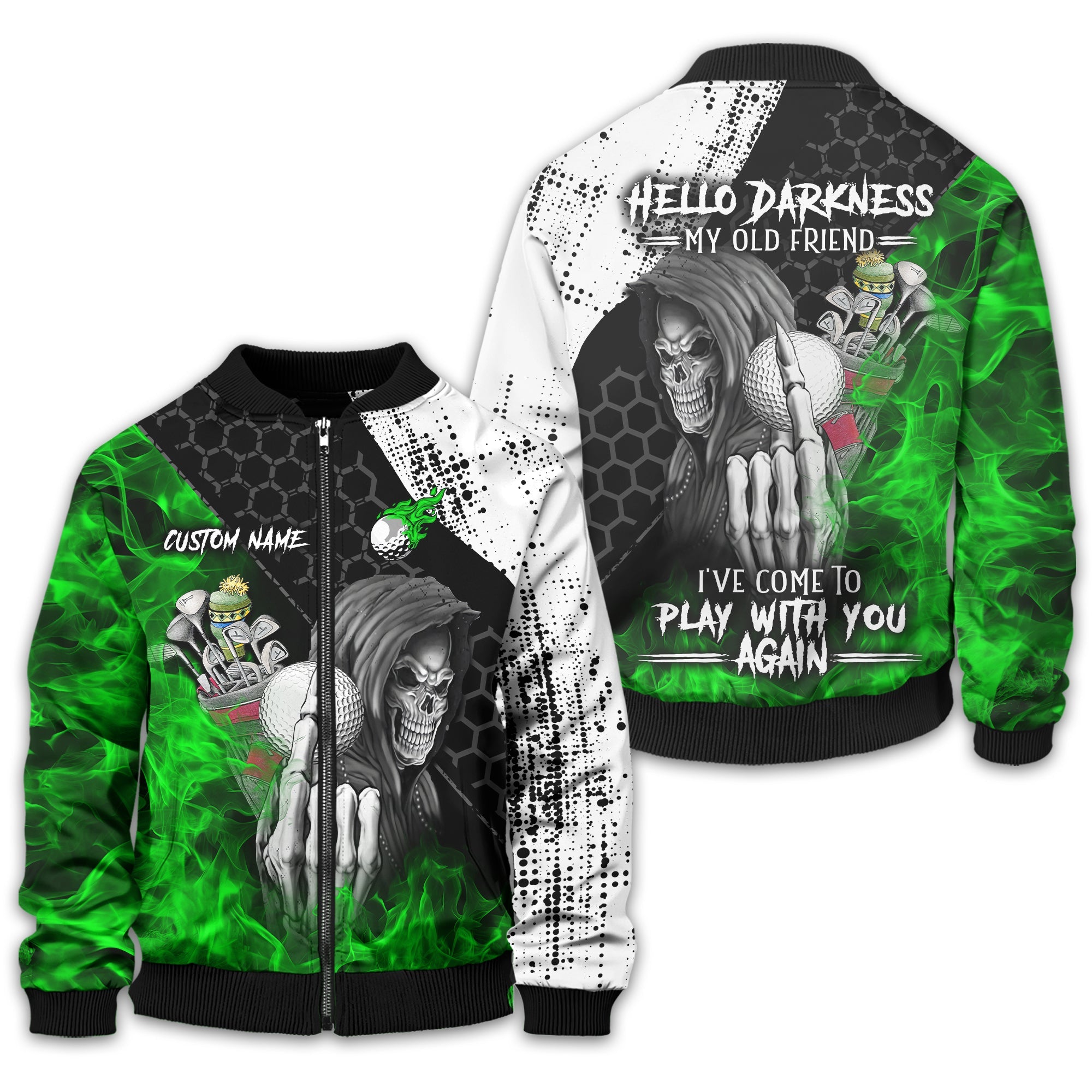 Hello Darkness My Old Friend Custom Golf Shirt, Present For Golfer