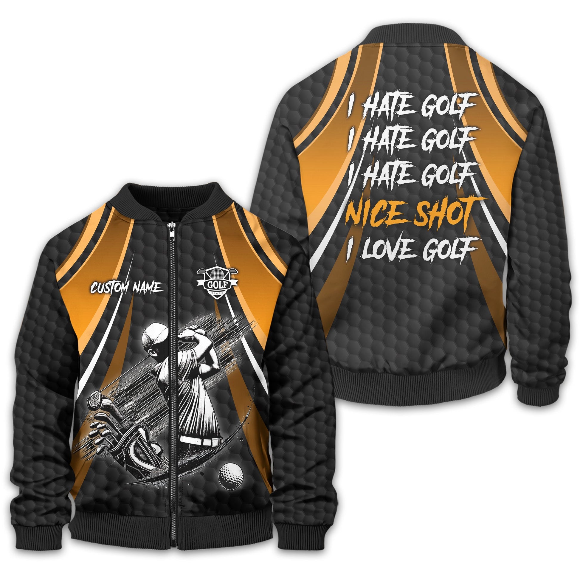 I Hate Golf Custom Men's Golf Polo Shirt, Funny Golf Shirt, Gift For Golfer