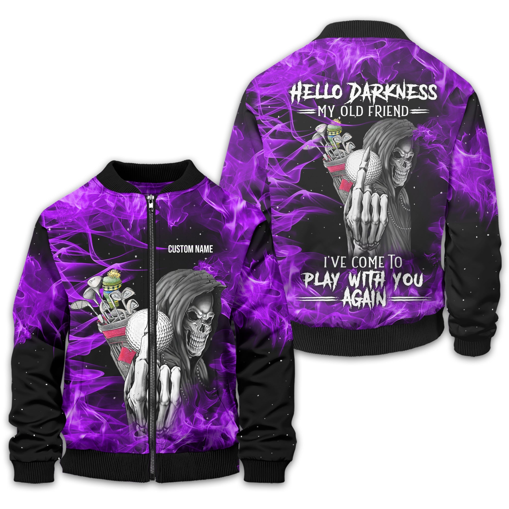 Hello Darkness My Old Friend Personalized Golf Polo Shirt, Golf Shirt For Men, Gift For Golfers