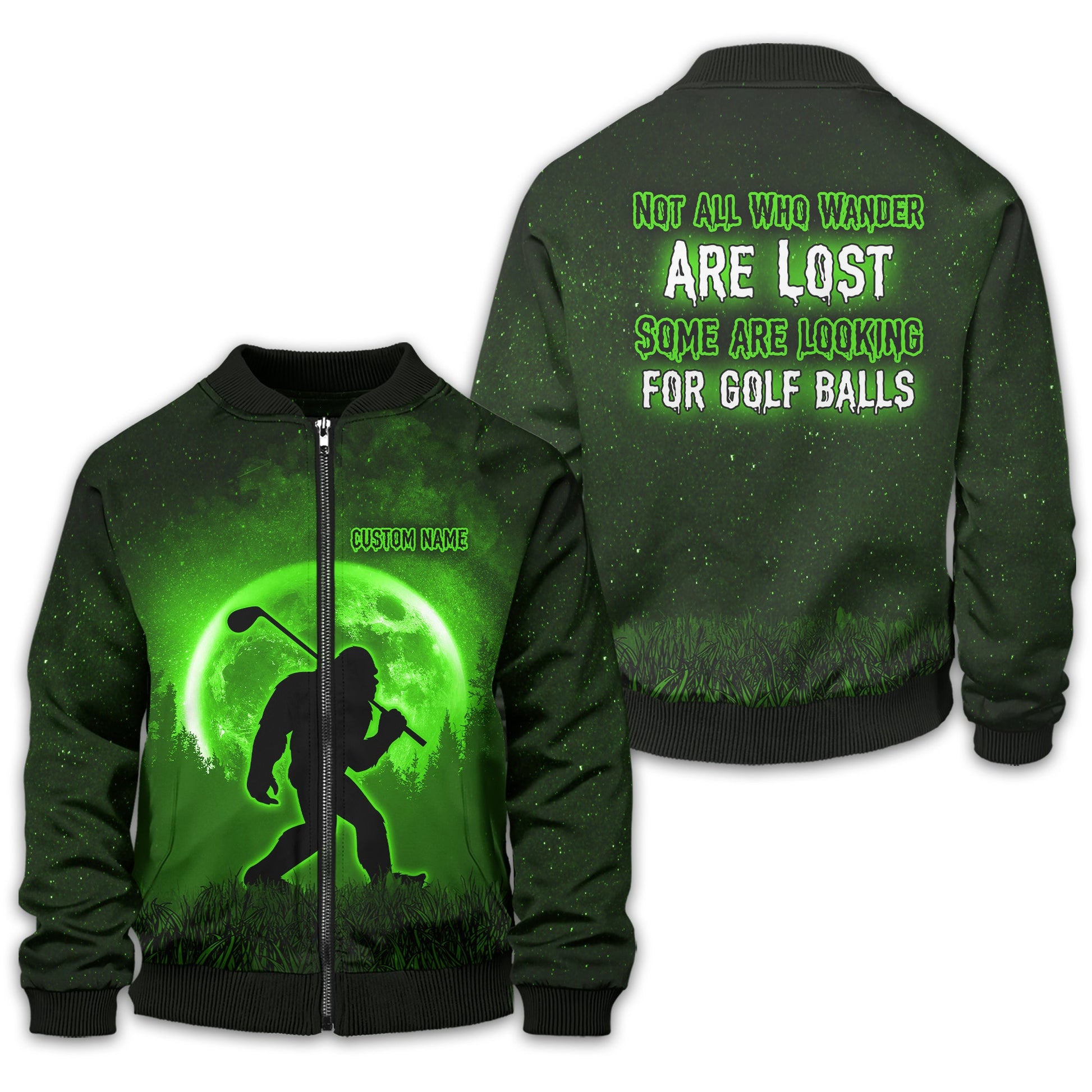Not All Who Wander Are Lost Bigfoot Hawaiian Golf Shirt, Personalized Golf Shirt, Funny Golf Polo Shirt