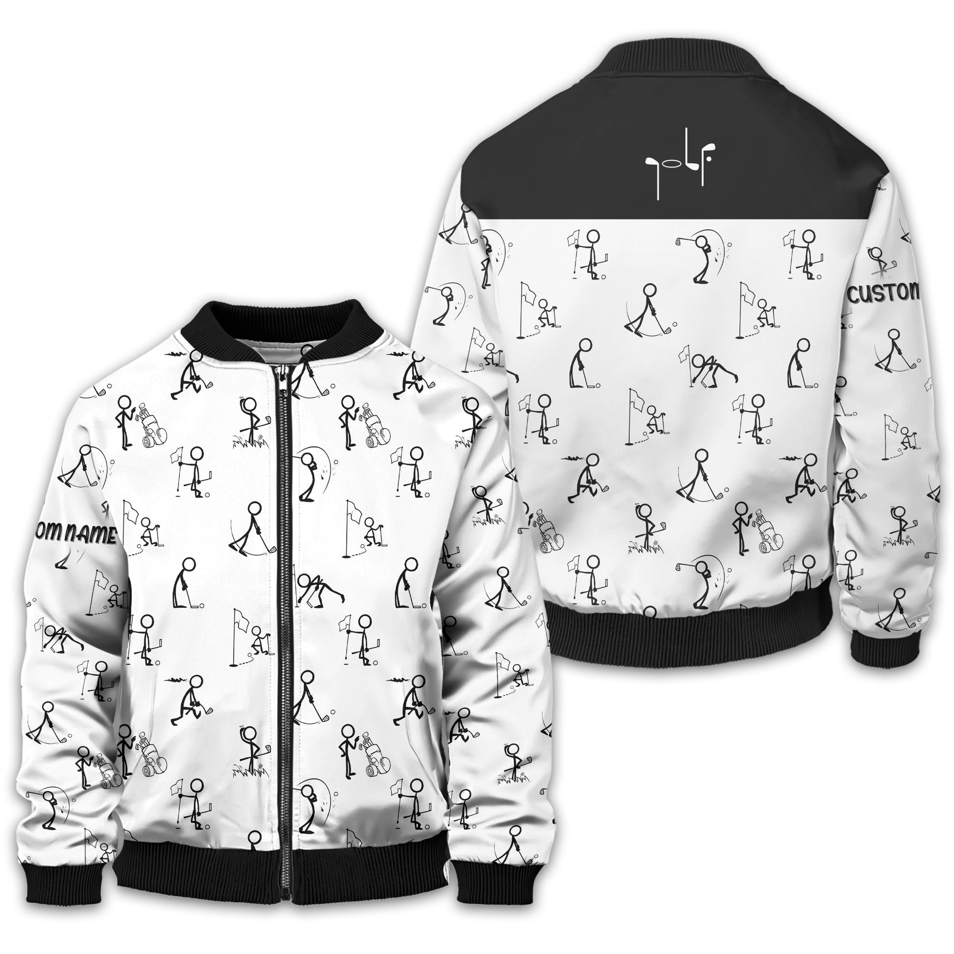 Funny Stick Figure Golf Polo Shirt, Gift For Golfers, Golf Gift For Men