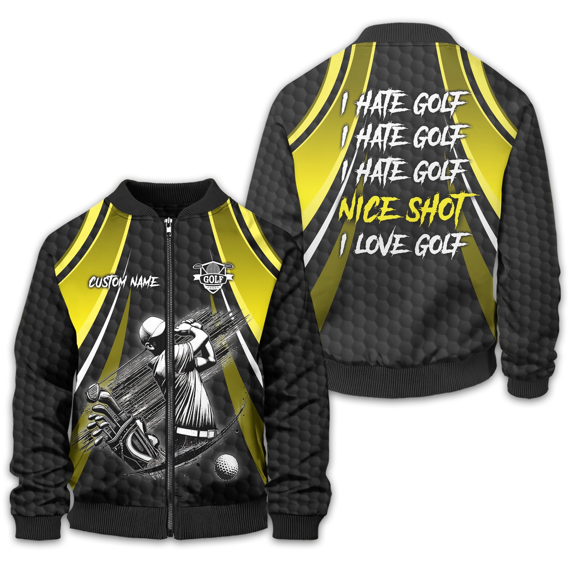 I Hate Golf Custom Men's Golf Polo Shirt, Funny Golf Shirt, Gift For Golfer