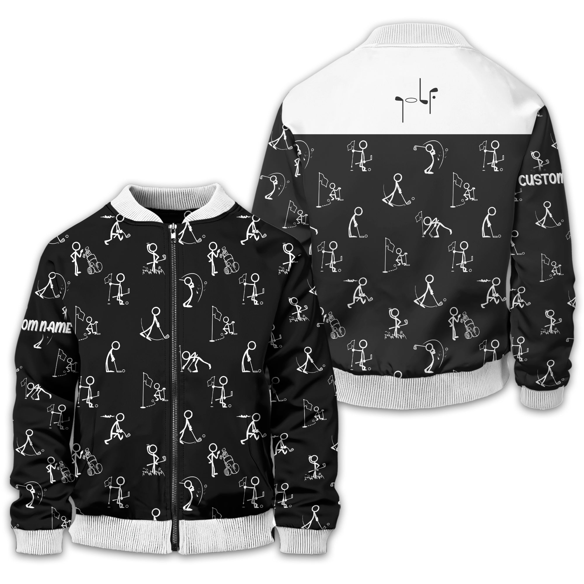 Funny Stick Figure Golf Polo Shirt, Gift For Golfers, Golf Gift For Him