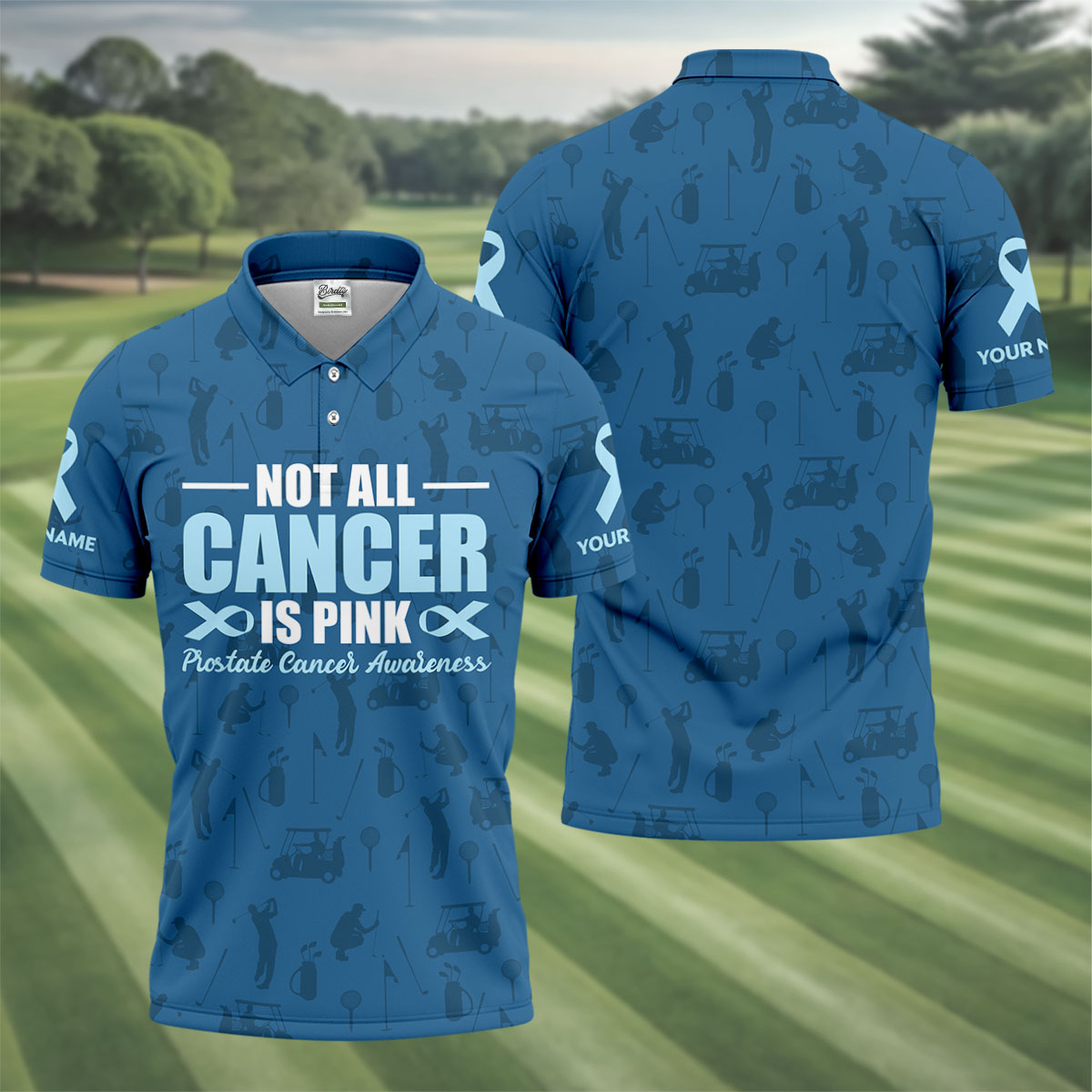 Not All Cancer Is Pink Prostate Cancer Awareness Golf Tops For Men, Mens Golf Polo Shirts