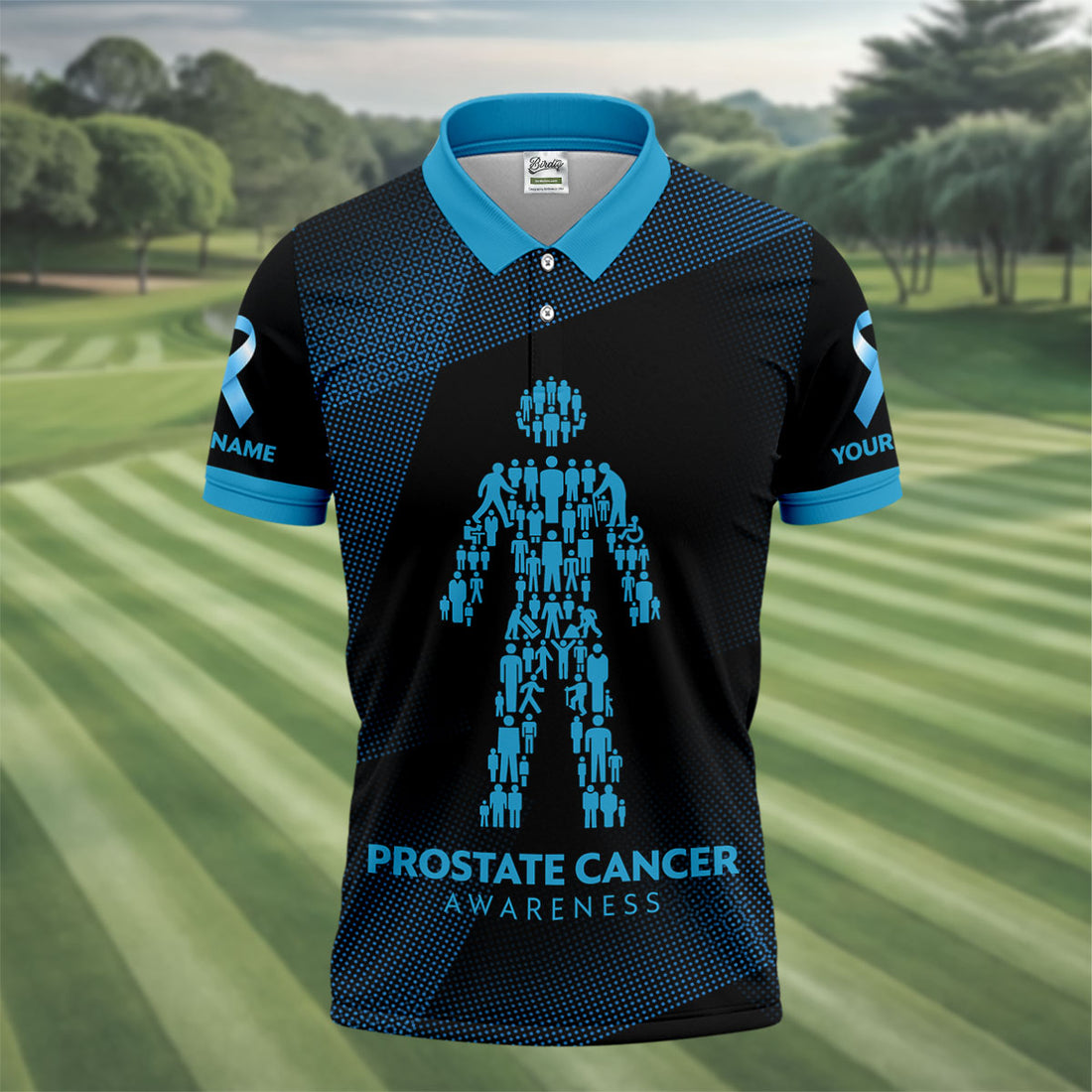 Prostate Cancer Awareness Black And Blue Polo, Mens Golf Polo Shirts, Cancer Awareness Shirt, Cancer Survivor Shirt