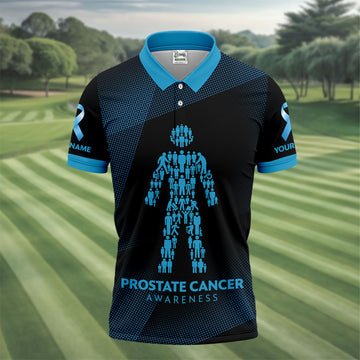 Prostate Cancer Awareness Black And Blue Polo, Mens Golf Polo Shirts, Cancer Awareness Shirt, Cancer Survivor Shirt