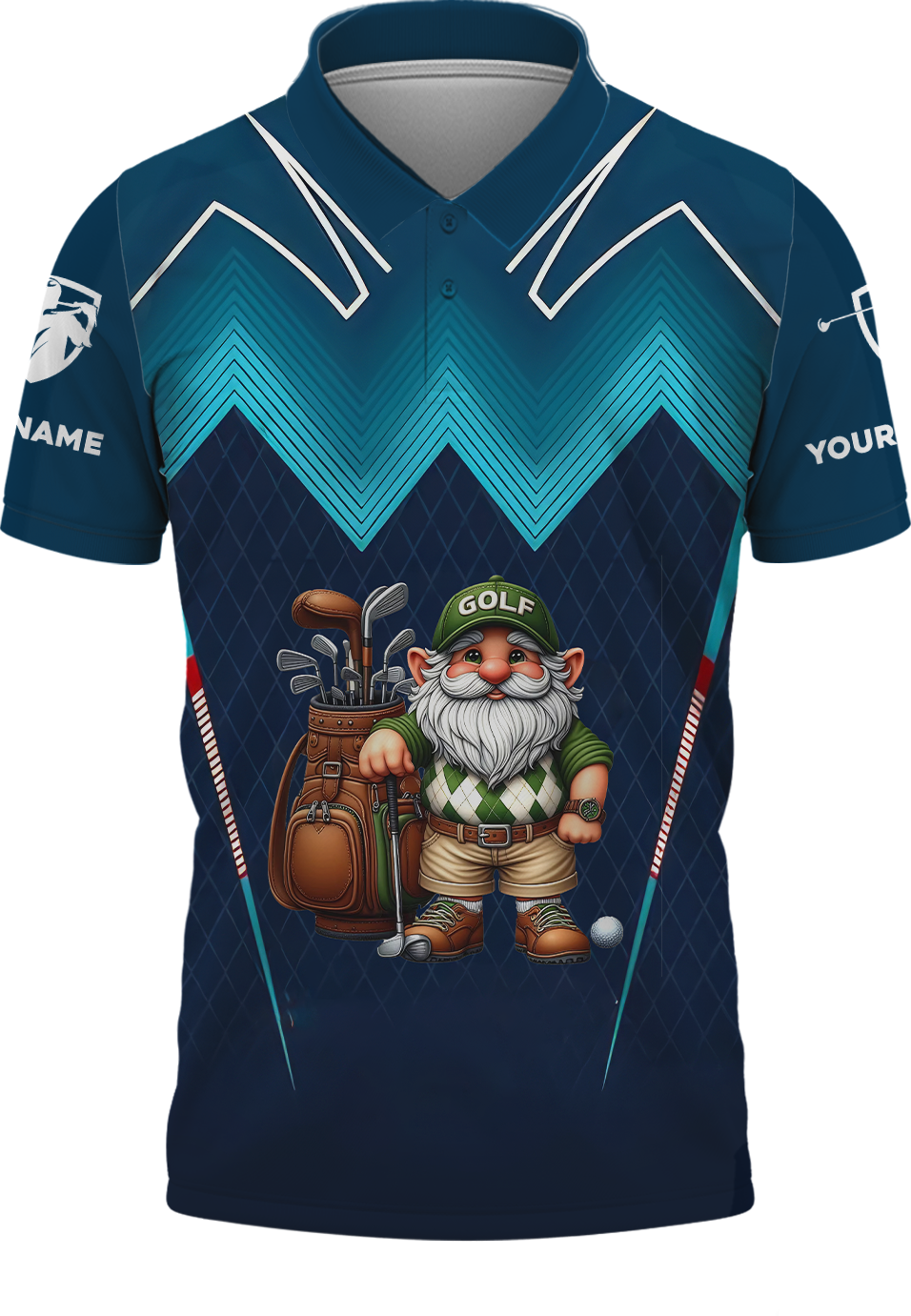 Custom Golfing Gnomes Men's Golf Polo Shirt, Golfing Apparel, Gift For Golfers